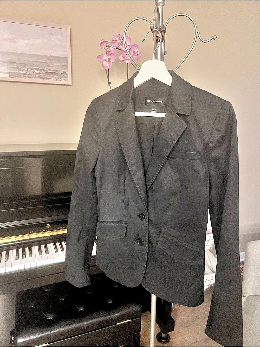 Club Monaco Black Blazer Size 2 Like New